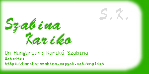 szabina kariko business card