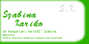 szabina kariko business card